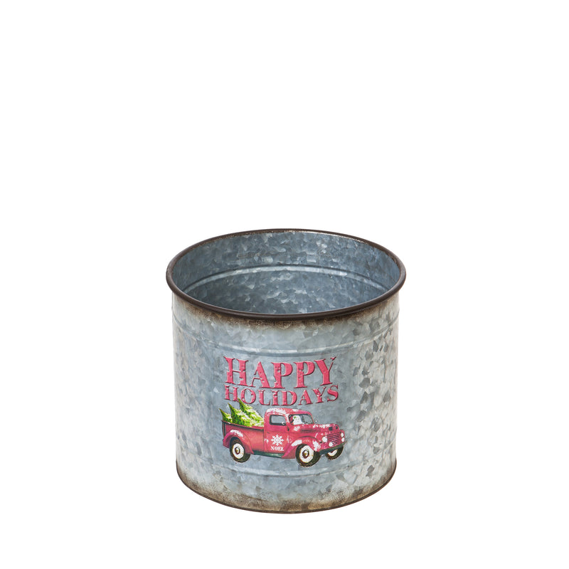 Home for the Holidays Metal Planter Nested Set of 3, 13.12"x13.12"x11.75"inches