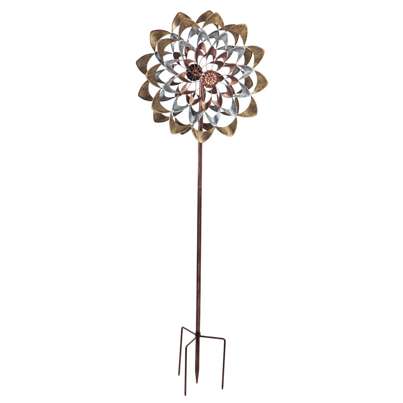 75"H Wind Spinner, Copper and Gold Flower,47m2361