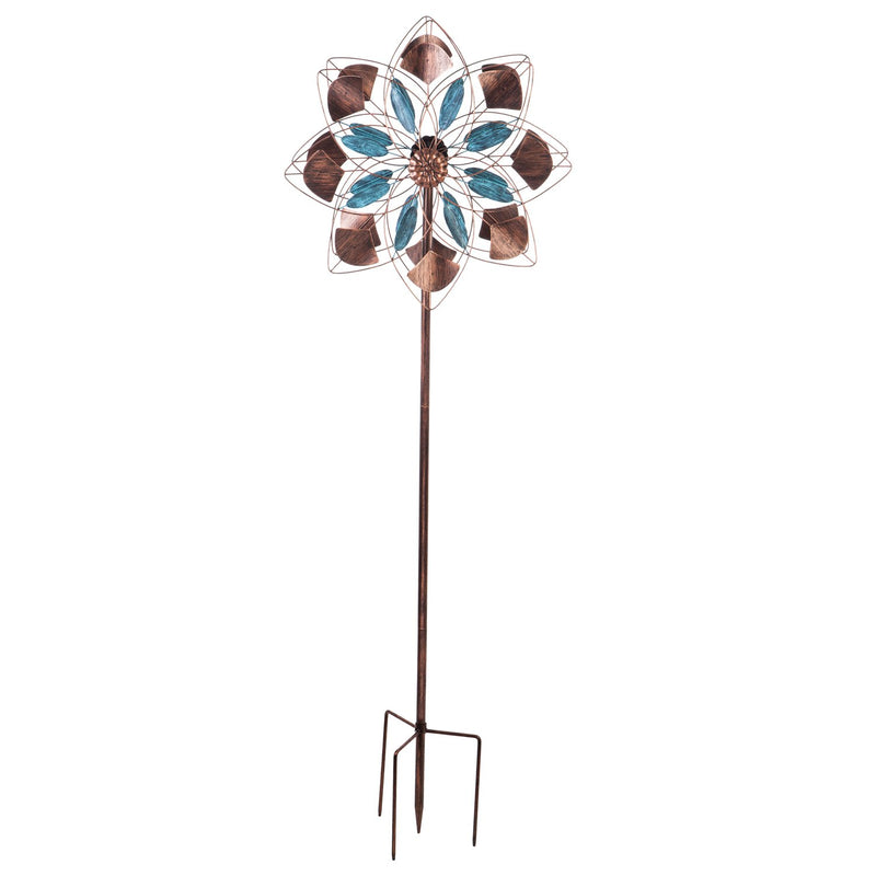 75"H Wind Spinner, Verdigris and Copper Petals,47m2363