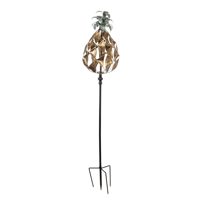 84" Wind Spinner, Verdigris & Gold Pineapple,47m2426