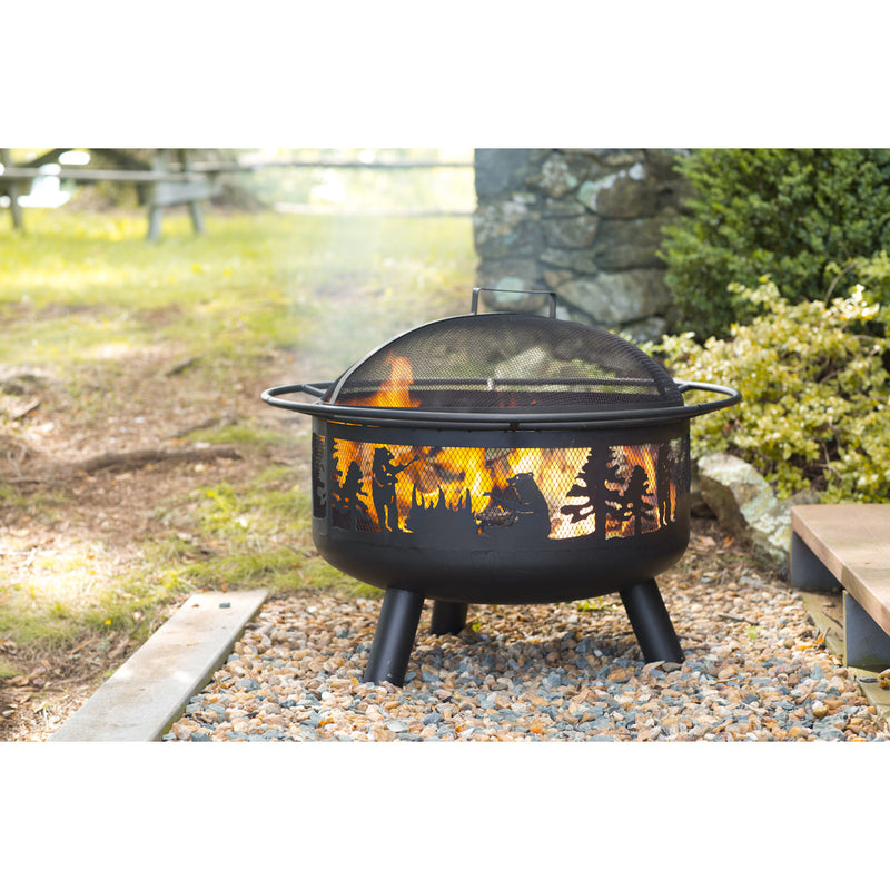 Bear Camp Fire Pit With Domed Spark Guard,47m2701