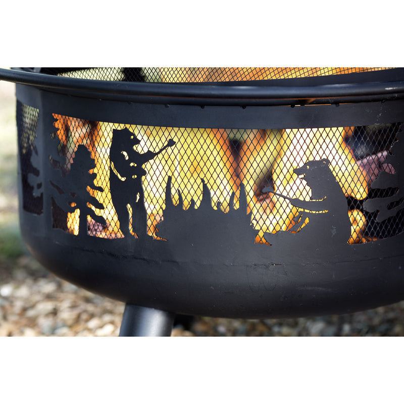 Bear Camp Fire Pit With Domed Spark Guard,47m2701