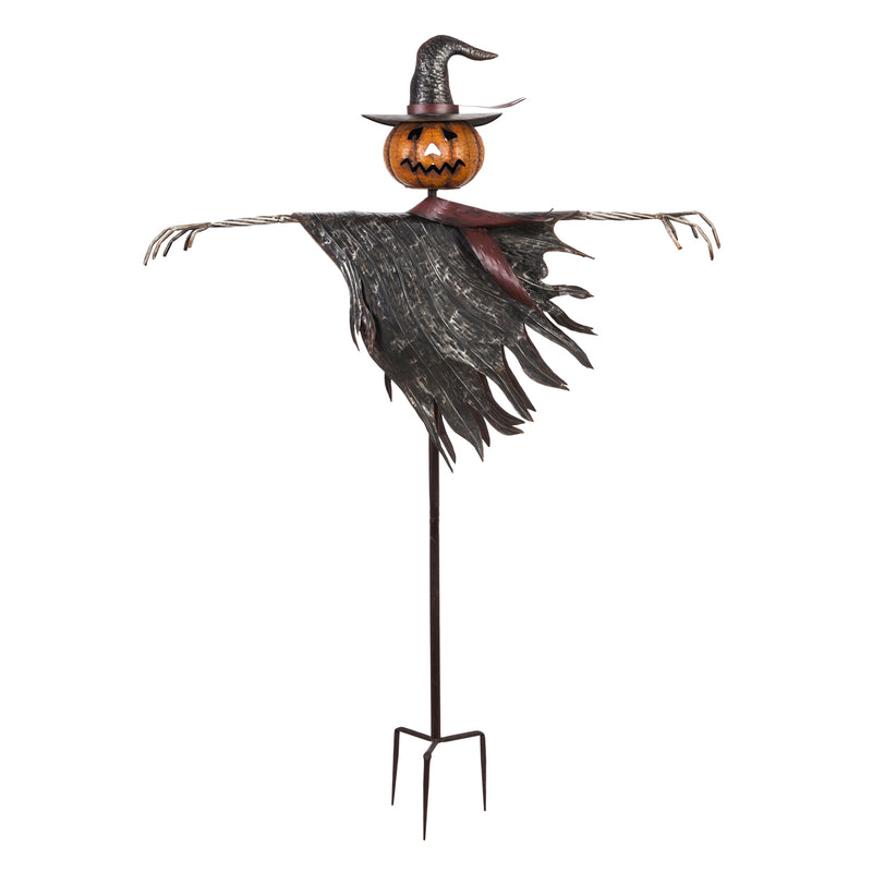 67.5"H Oversize Jack-O-Lantern Scarecrow Garden Stake, 48.75"x12"x67.5"inches