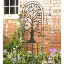 Metal Arched Garden Trellis with Tree of Life Design - Antique Copper,47m3011