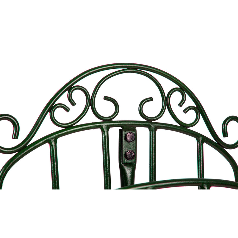 Wrought Iron Hose Holder with Ground Stake - Green,47m3012