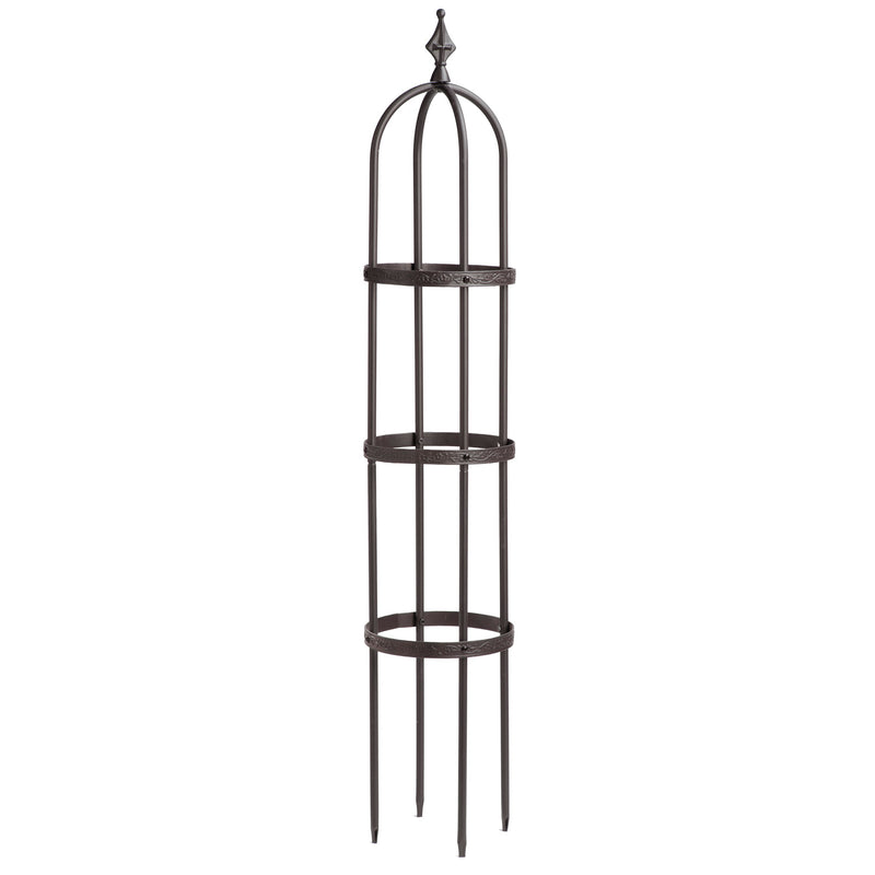 5' Powder-Coated Steel Garden Obelisk Bronze,47m3014