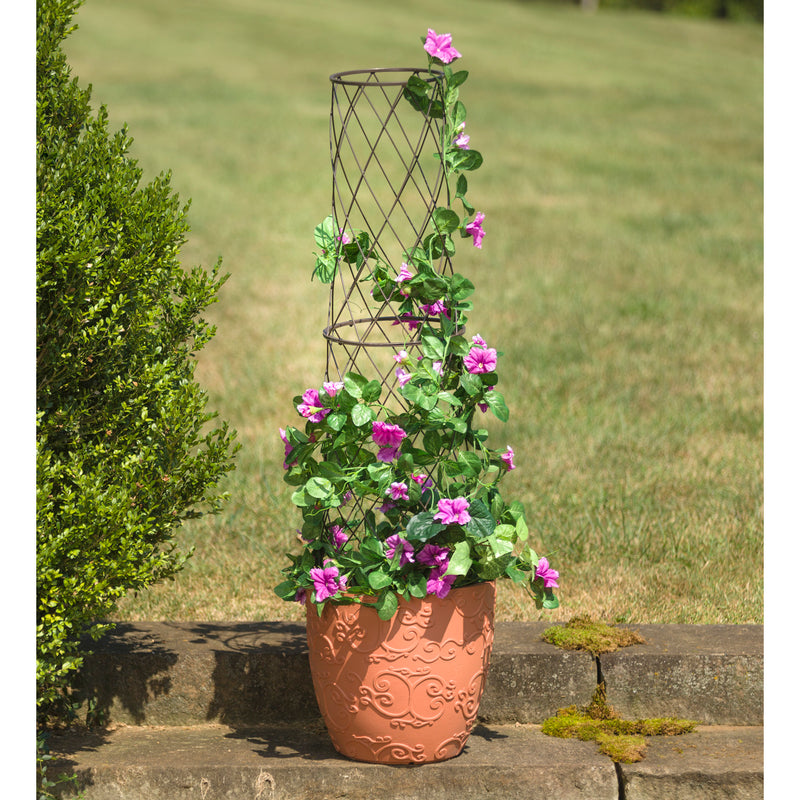 Small Metal Planter/Pot Trellis, 40"H,47m3019