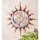 Handcrafted Metal Sun, Stars and Blowing Moon Wall Art,47m3313