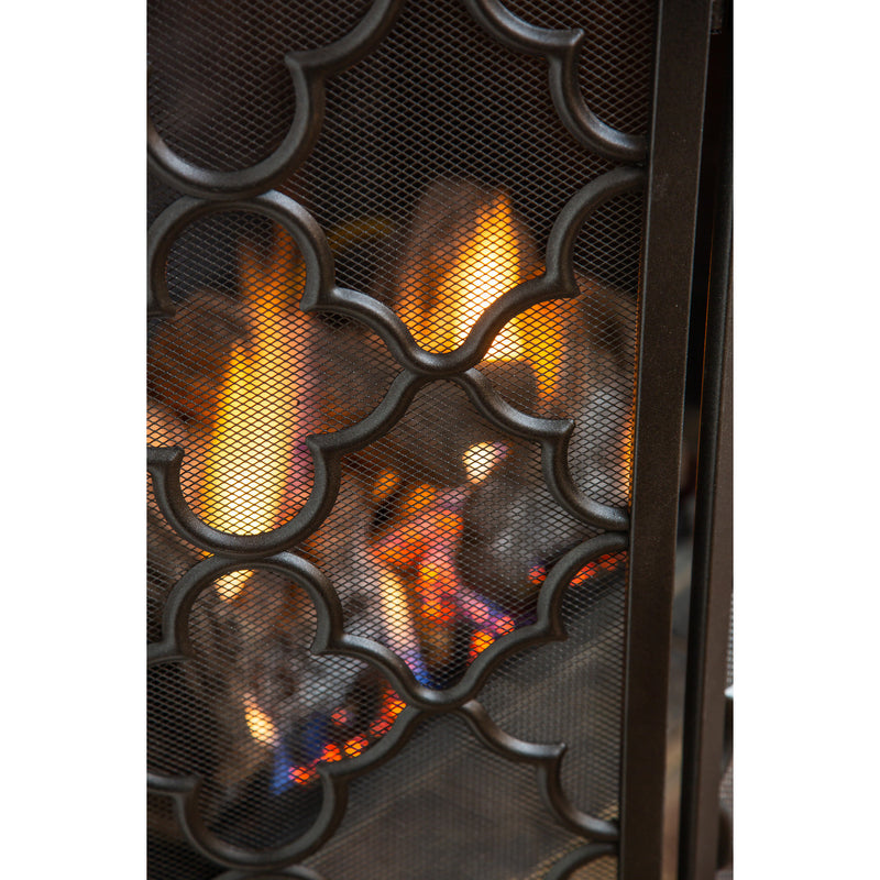 Tri Fold Geometric Firescreen, 50"x0.75"x31"inches