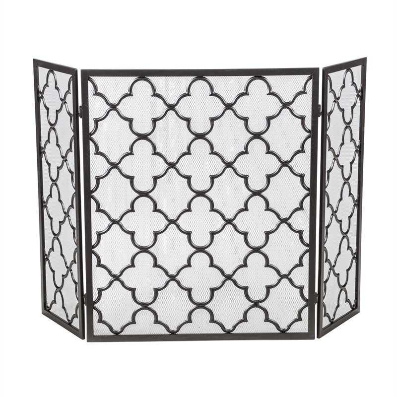 Tri Fold Geometric Firescreen, 50"x0.75"x31"inches