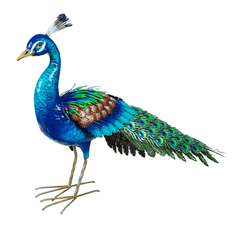 Metal Peacock Garden Statuary, 34.25"x12.2"x23.82"inches