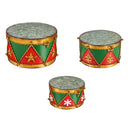 Set of 3 Nested Drum Metal Outdoor Decor, 9.75"x9.75"x6"inches