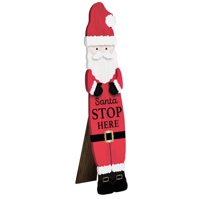 30"H Santa Stop here sign Porch Leaner,6.49"x0.78"x30.11"inches