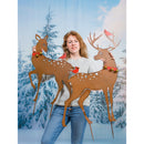 Metal Deer w/Cardinals and Jingle Bells Garden Stake, Set of 2,47m3553