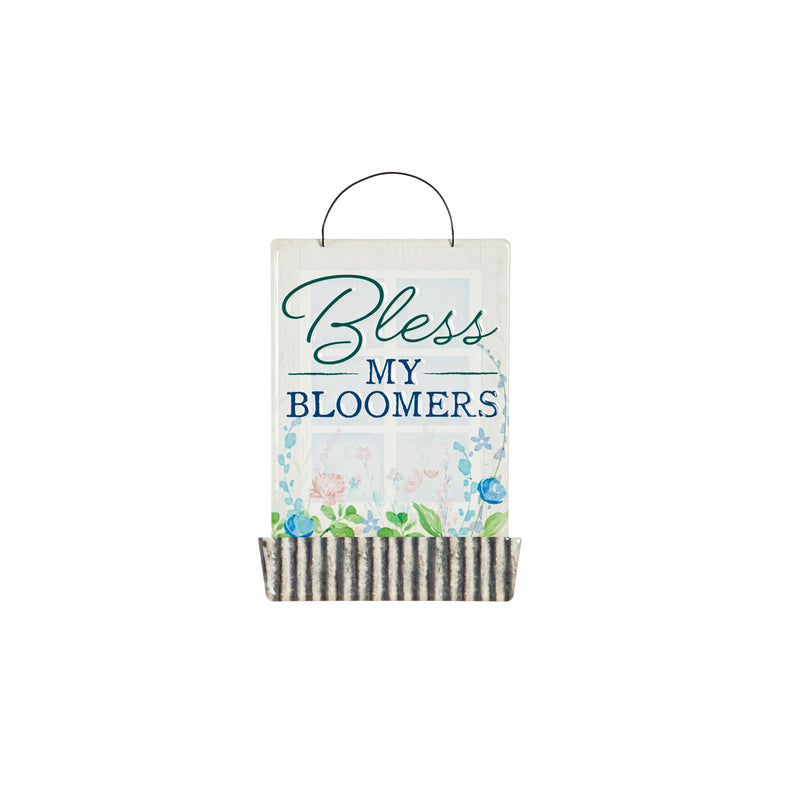 Printed Metal Hanging Garden Sign, Bless My Bloomers,47m3686