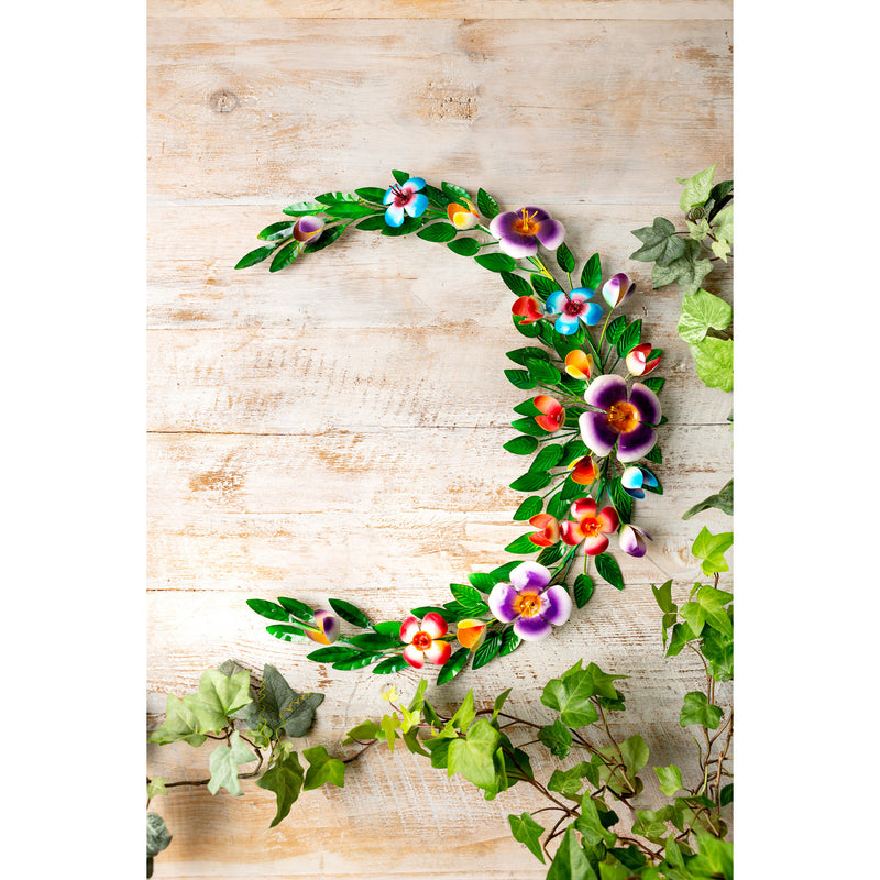 Floral Crescent Wreath, 21.5"x3.75"x25"inches