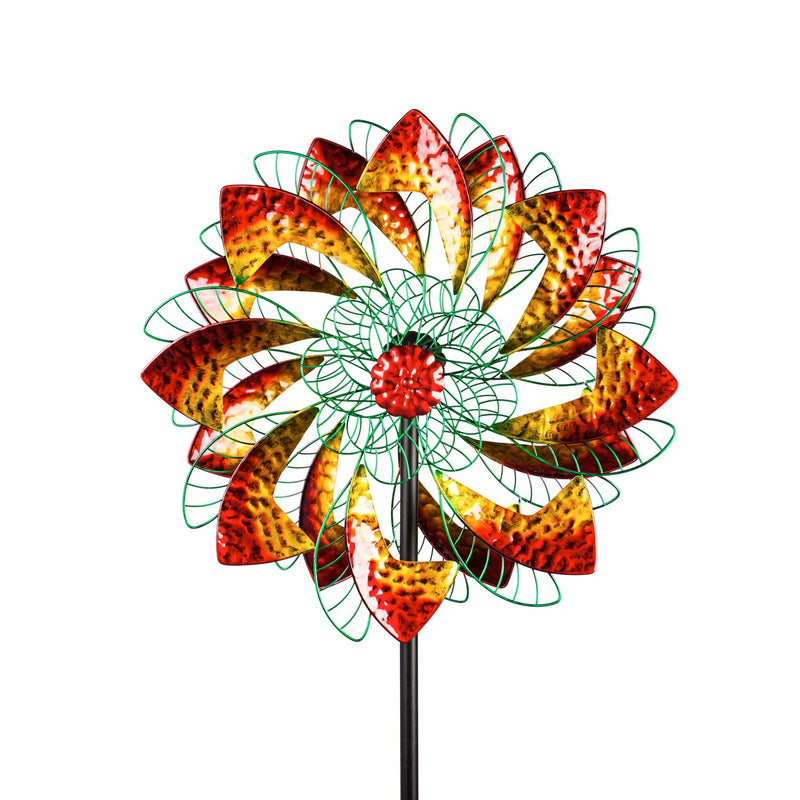 75"H Wind Spinner, Wire Blossom,24"x10.25"x75"inches