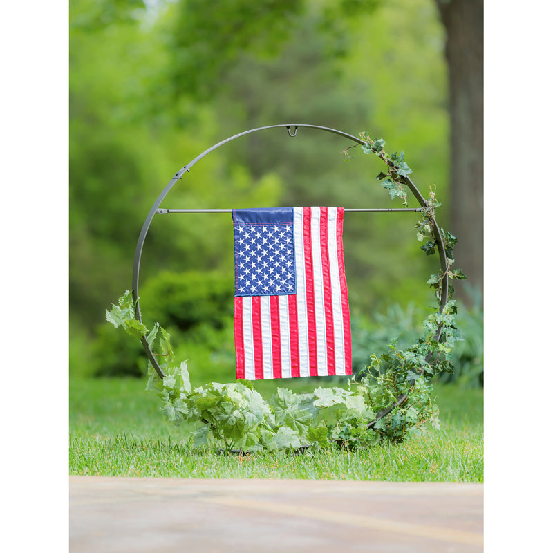 Metal Outdoor Sculptural Decor for Displaying Planter or Flag,47m3786