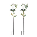 36"H Rain Gauge Garden Stake, Verdigris Butterfly and Hummingbird, 2 Asst,47m3811