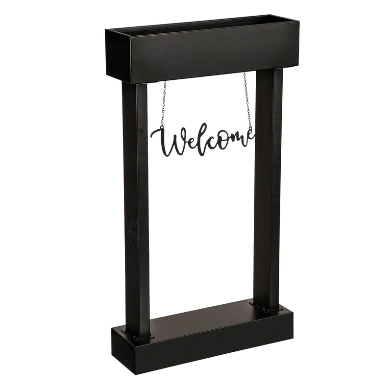 Front door planter with sign, welcome,47m4300