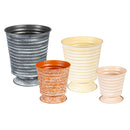 Multi-Color Metal Flower Pots, Nested Set of 4,47m4941