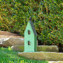 Holiday Greenhouse Metal Bird House Statuary, Light Green,47m5585