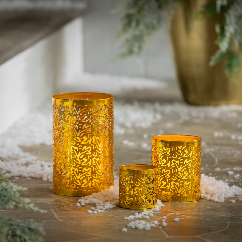 Metal Hurricane, Floral Scroll Design, Nested Set,47m5601