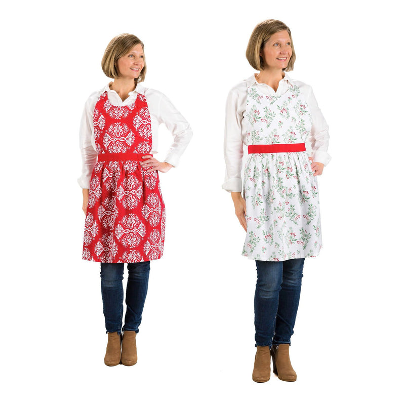 Printed Apron with Gathered Skirt, 2 Assorted