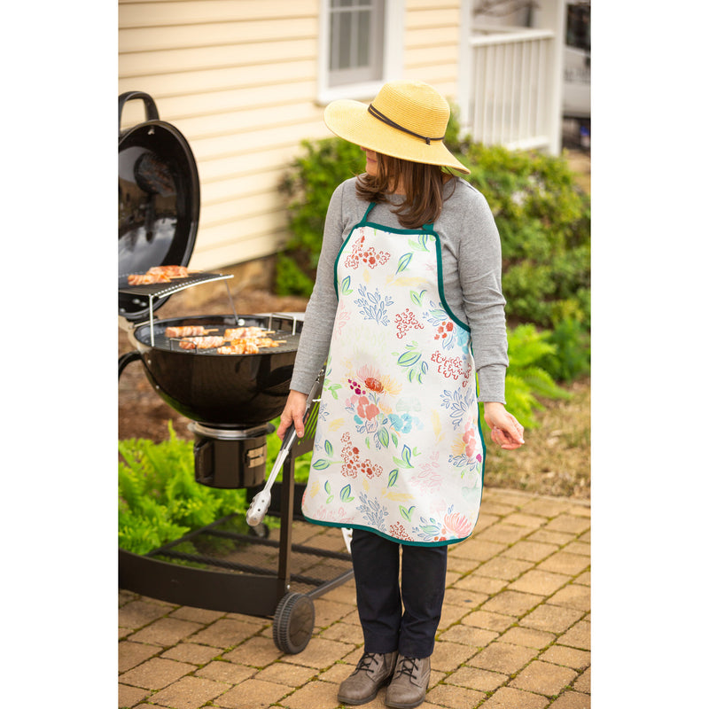 Doulbe Sided Apron, Backyard Oasis, Floral Essence,4ap7022ds