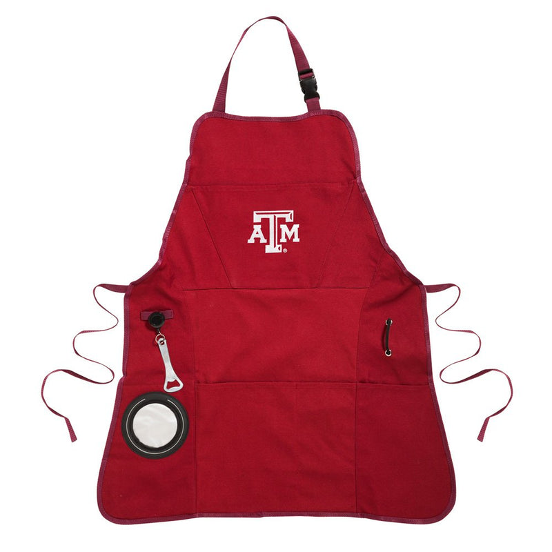 Team Sports America Collegiate Texas A&M Ultimate Grilling Apron Durable Cotton with Beverage Opener and Multi Tool for Football Fans Fathers Day and More
