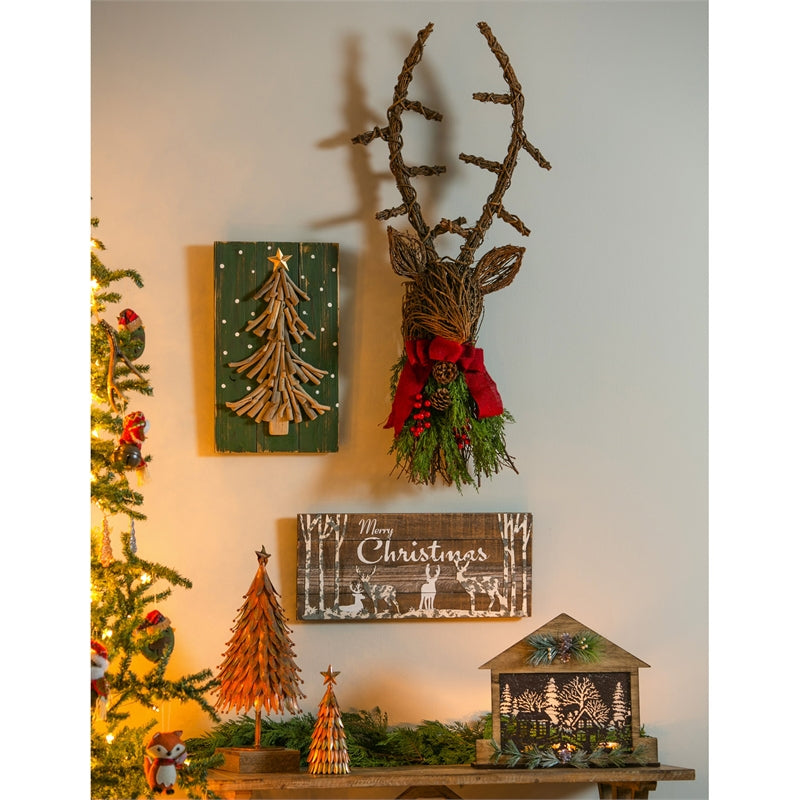 Natural Vine Reindeer Wall Décor,4fl079