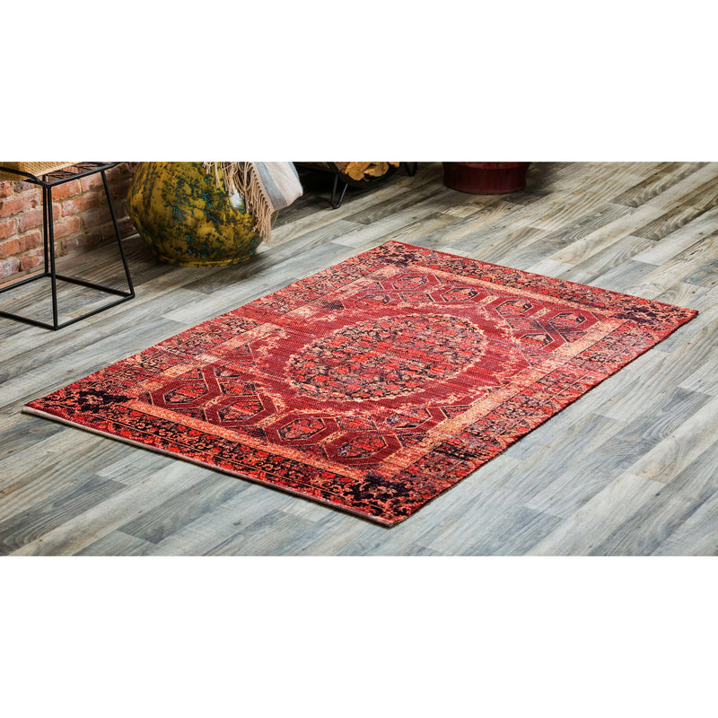 Brown with Red Digitally-Printed Indoor/Outdoor  Rug, 4'x6', 48'' x 0.1'' x 72'' inches