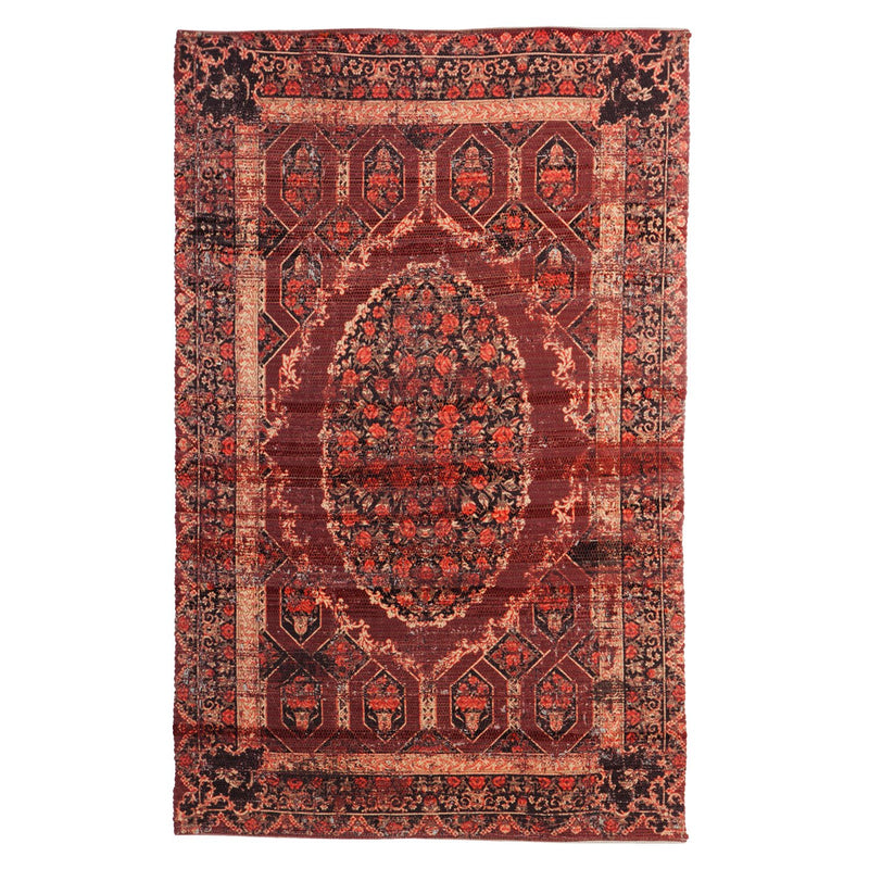 Brown with Red Digitally-Printed Indoor/Outdoor  Rug, 4'x6', 48'' x 0.1'' x 72'' inches