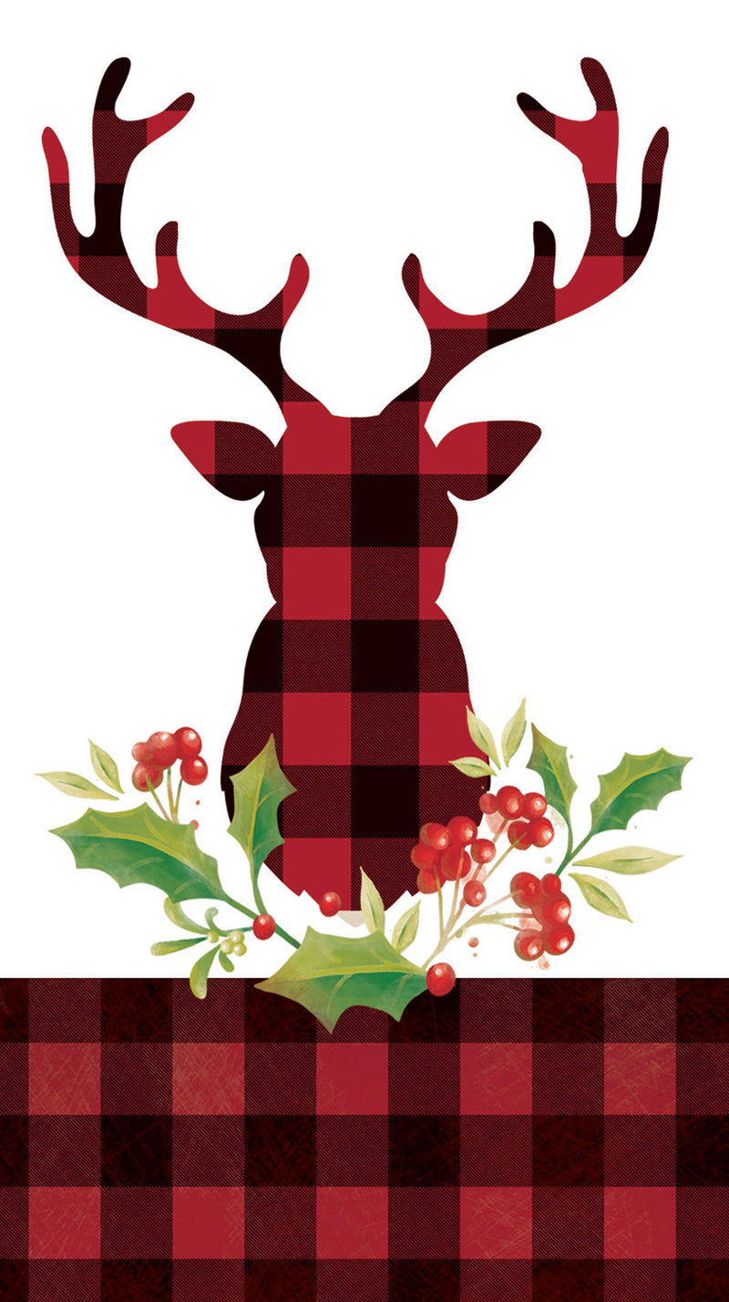 Paper Guest Towel, 15 count, Plaid Stag,4ng6151a