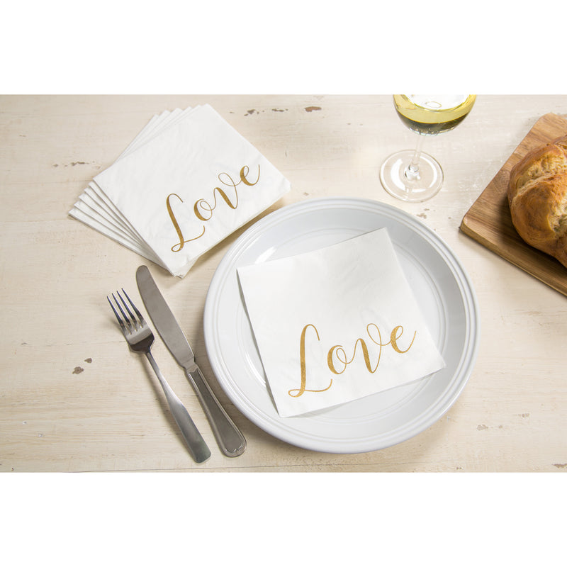 Paper Luncheon Napkin, 20 count, Love, 6.5"x0.69"x6.5"inches