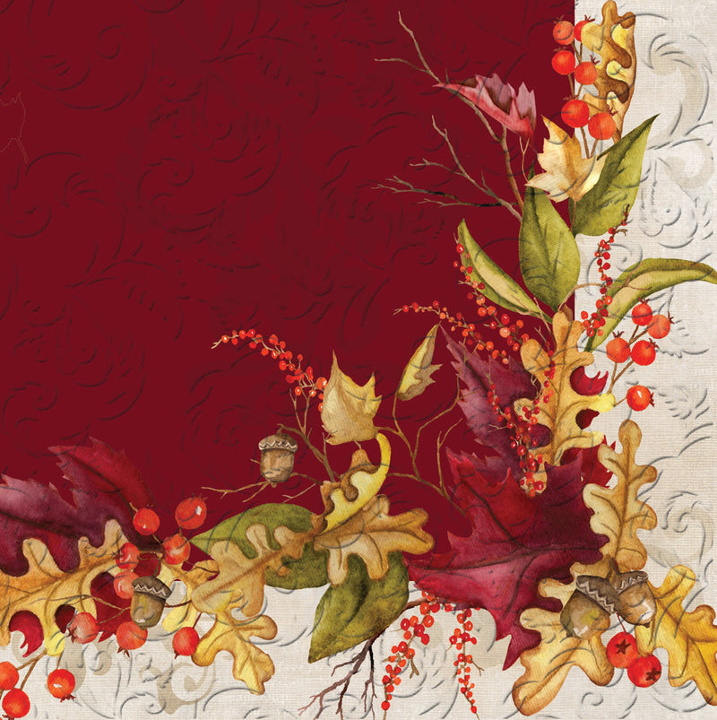 Embossed Paper Luncheon Napkin, Autumn Bird,4nle5521