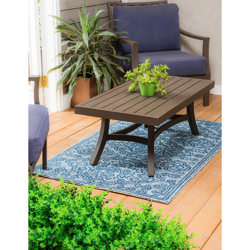 36"x60" Indoor/ Outdoor Rug, Navy Blue,4or099