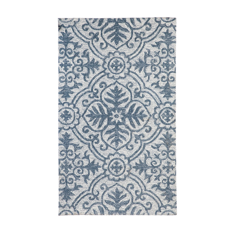 36"x60" Indoor/ Outdoor Rug, Denim and Grey, 36'' x 60'' x 0.4'' inches