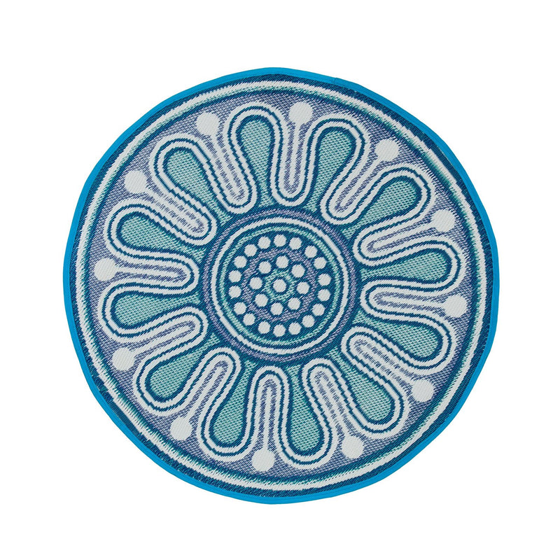 4' Indoor/Outdoor Round Rug Blue, 48'' x 48'' x 0.02'' inches