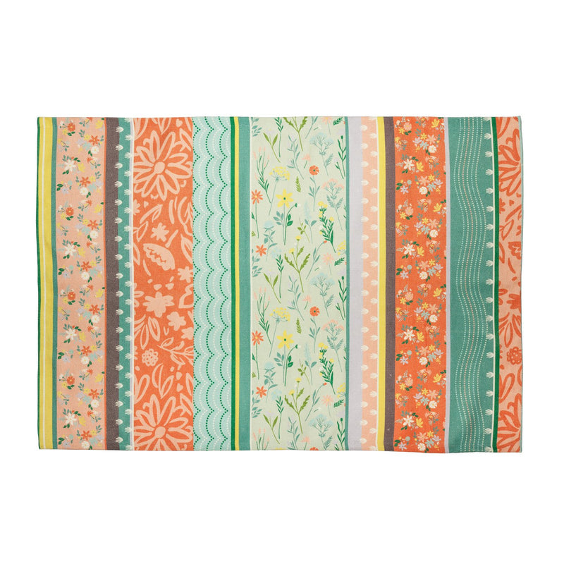 Floral Digitally Printed Indoor/Outdoor Rug, 4'x6', 48'' x 0.4'' x 72'' inches