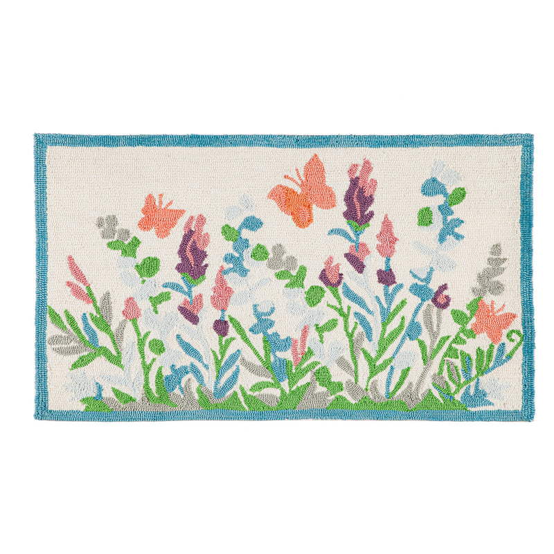 Indoor/Outdoor Hooked Rug 24"x42" Butterfly Meadow,24"x42"x0.5"inches