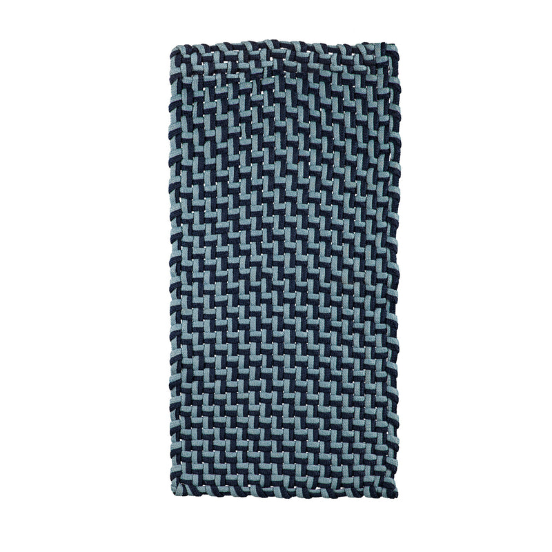 Handwoven Braided Rope Rug 2'x4' Gray/Blue,24"x48"x0.1"inches