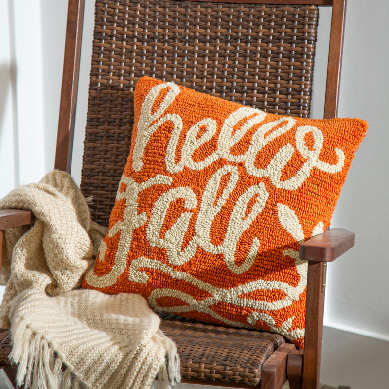 Hooked Pillow 18"x18" Hello Fall,4p21168