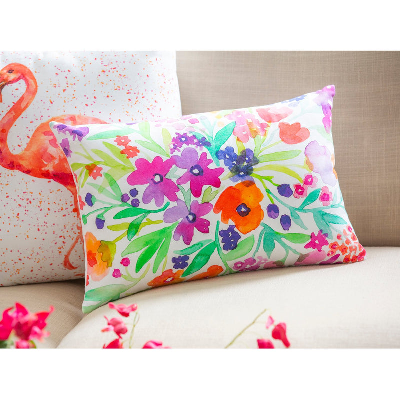 Summer Floral Decorative Lumbar Pillow,4p34002