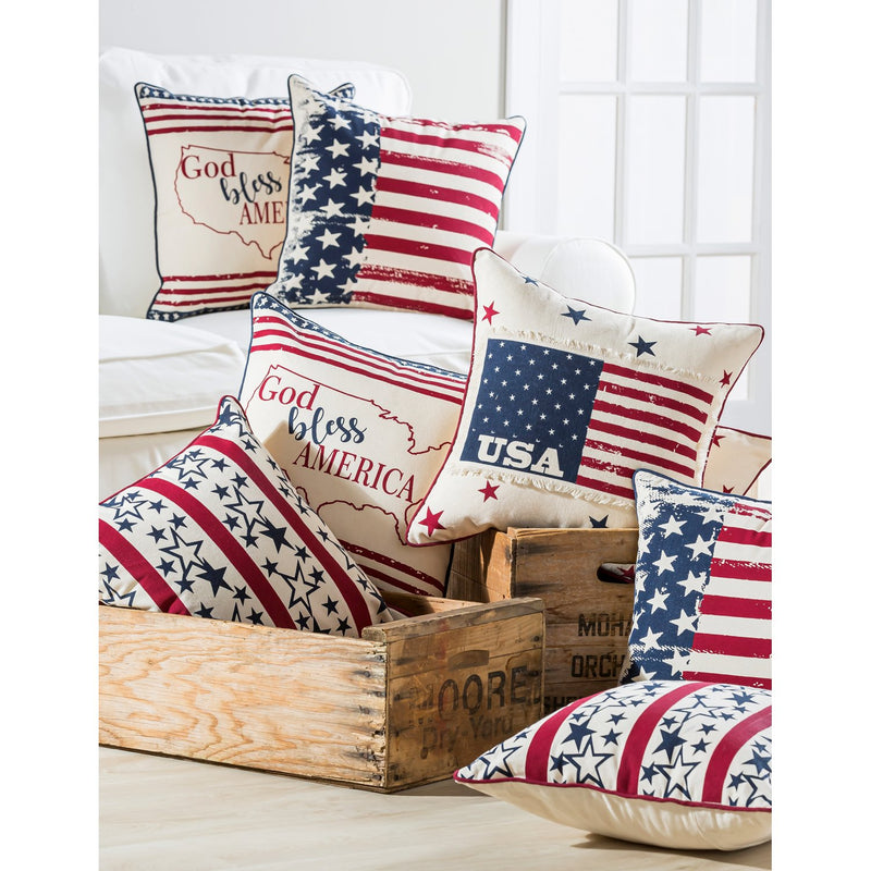 18'' x 18'' Americana Stars Pillow,4p4023