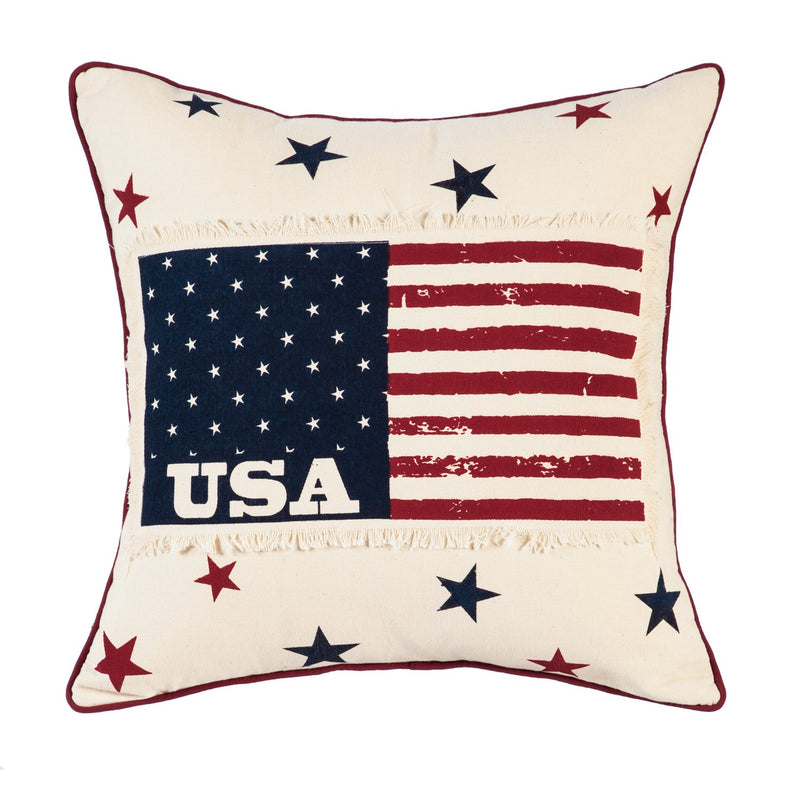 18'' x 18'' Americana Patchwork Pillow,4p4024