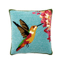Indoor/Outdoor Hooked Pillow, Hummingbird 18"x18",4p4951