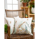 Embroidered Fern Dragonfly Decorative Pillow,4p4975
