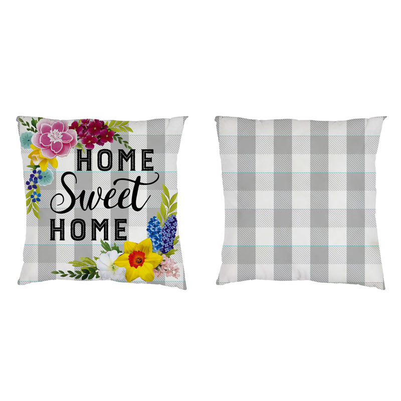 Home Sweet Home Plaid Interchangeable Pillow Cover,4pl365