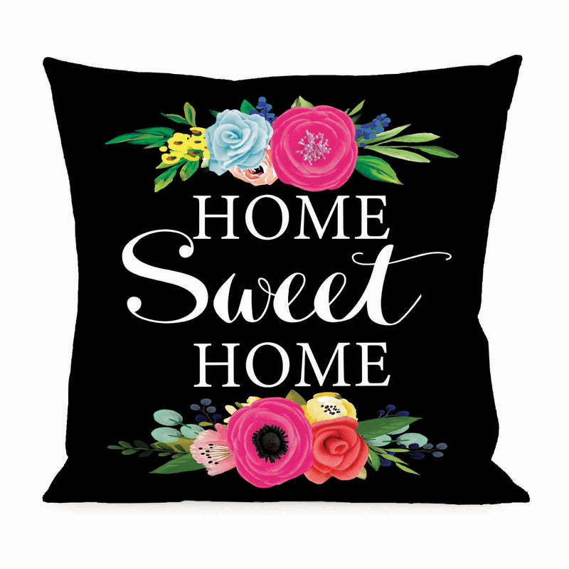 Floral Home Sweet Home Interchangeable Pillow Cover,18"x18"x0.5"inches